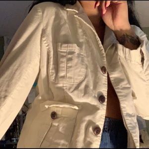 cute white/off white jacket with buttons